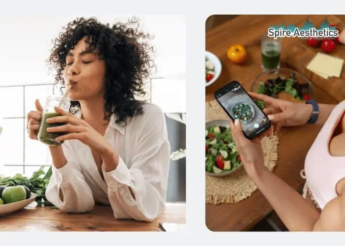 Image of woman looking into her diet and fat freezing Leeds to improve her health